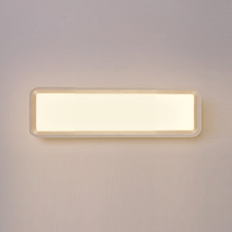 Metal Square Shape Wall Light Modern Style 1-Light Wall Mounted Light Fixture in White