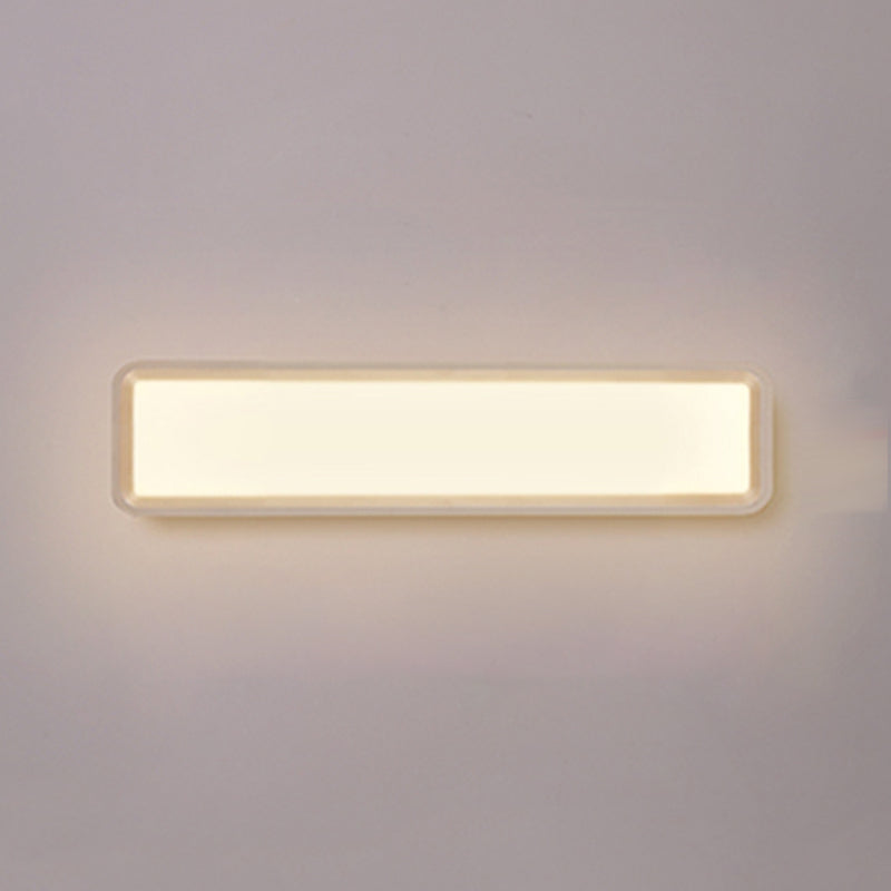 Metal Square Shape Wall Light Modern Style 1-Light Wall Mounted Light Fixture in White