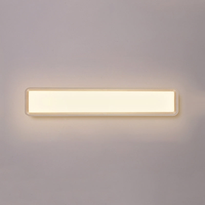 Metal Square Shape Wall Light Modern Style 1-Light Wall Mounted Light Fixture in White