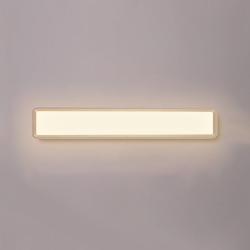 Metal Square Shape Wall Light Modern Style 1-Light Wall Mounted Light Fixture in White