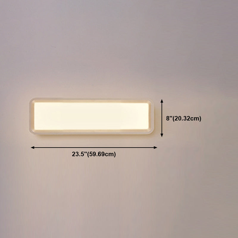 Metal Square Shape Wall Light Modern Style 1-Light Wall Mounted Light Fixture in White