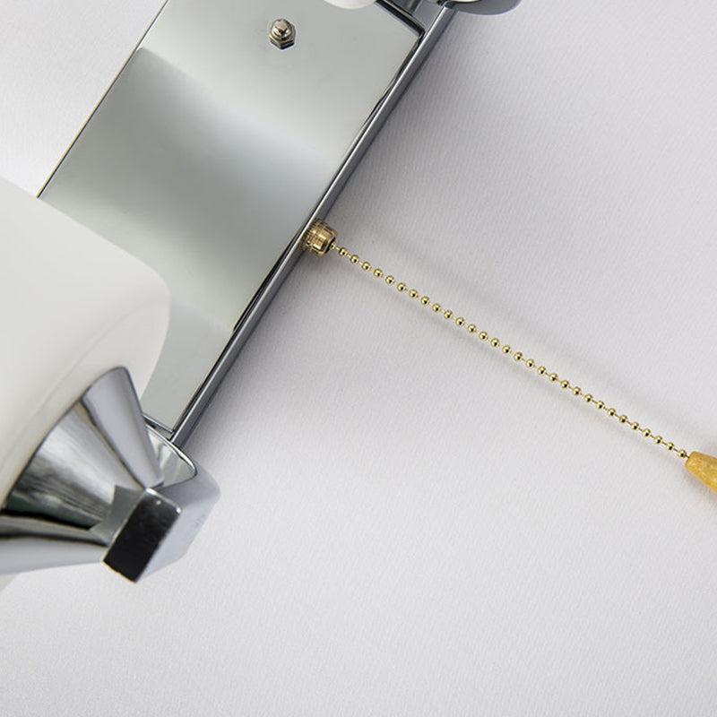 Cylindrical Shade Wall Lamp Modern White Glass Bedroom Sconce Light