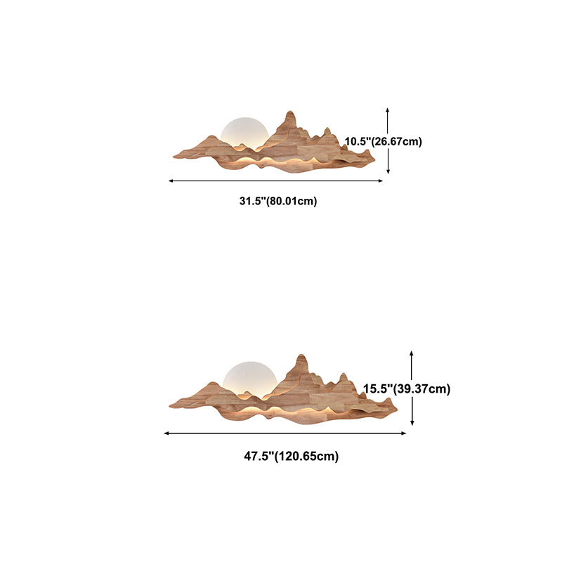 Cloud Shape Wooden Wall Sconce 1 Light Wall Mount Lamp with Acrylic Shade for Living Room