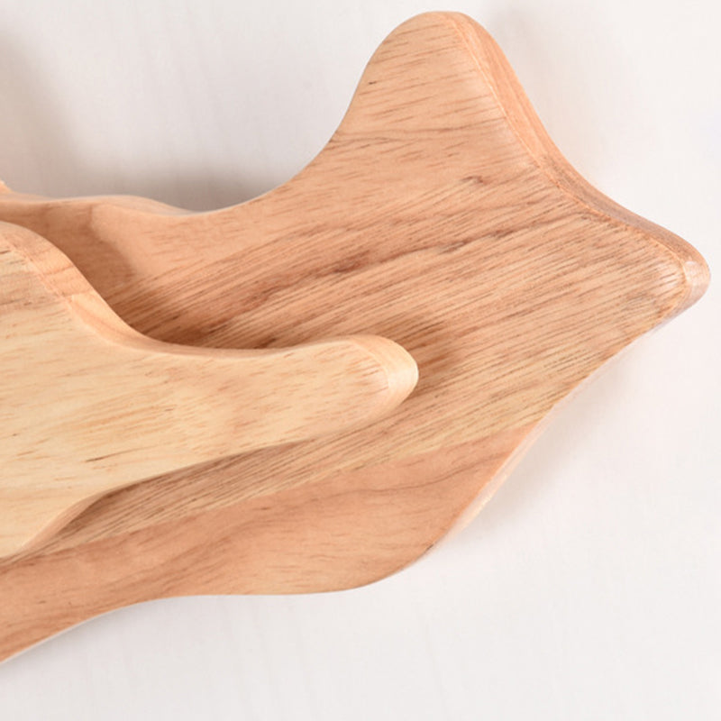 Cloud Shape Wooden Wall Sconce 1 Light Wall Mount Lamp with Acrylic Shade for Living Room