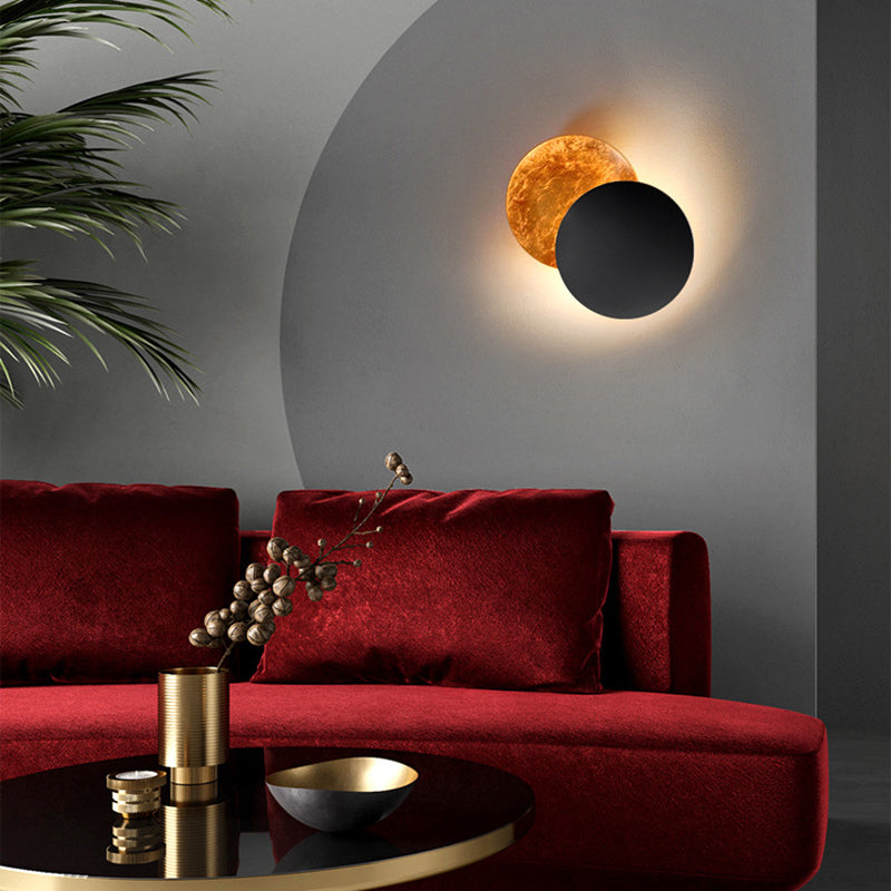 1-Light Wall Sconce Modern Led Wall Mount Lamp with Metal Shade for Living Room