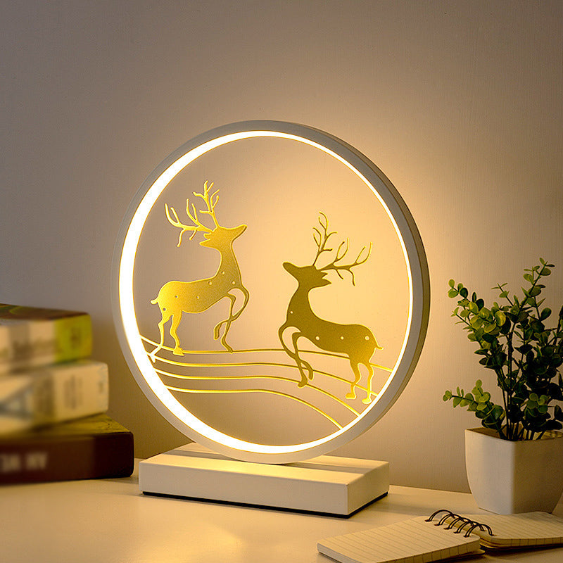 Modern Style Circle Shape Table Light Metal 1 Light Nightstand Lamps for Bedroom