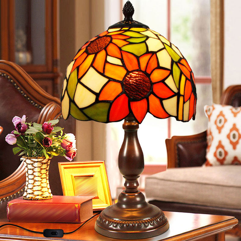 Glass Geometric Night Table Lamps Tiffany Style 1 Light Table Lamp