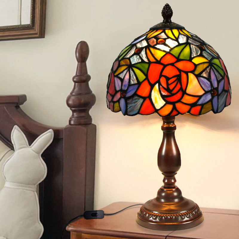 Glass Geometric Night Table Lamps Tiffany Style 1 Light Table Lamp