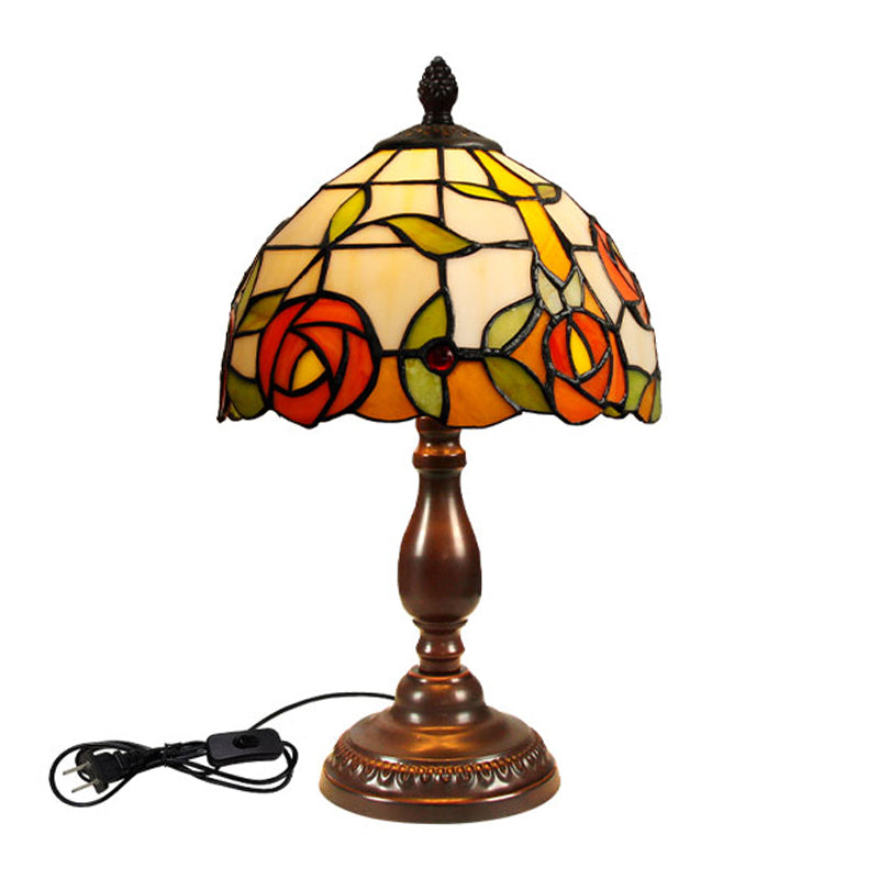 Glass Geometric Night Table Lamps Tiffany Style 1 Light Table Lamp