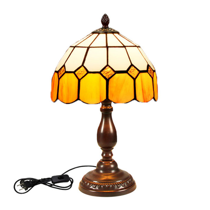 Glass Geometric Night Table Lamps Tiffany Style 1 Light Table Lamp