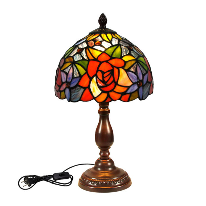 Glass Geometric Night Table Lamps Tiffany Style 1 Light Table Lamp