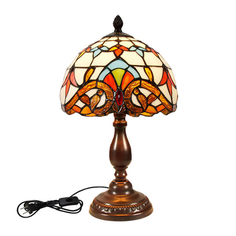 Glass Geometric Night Table Lamps Tiffany Style 1 Light Table Lamp