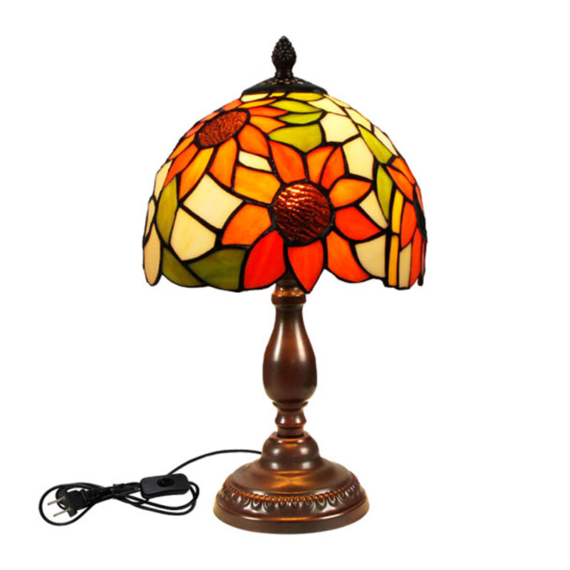 Glass Geometric Night Table Lamps Tiffany Style 1 Light Table Lamp