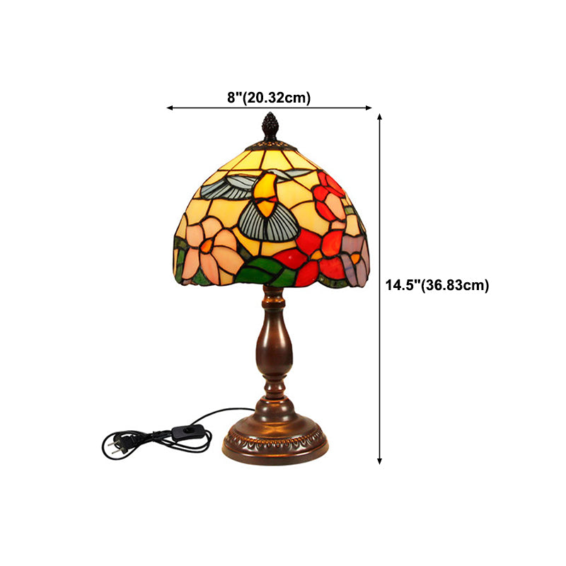 Glass Geometric Night Table Lamps Tiffany Style 1 Light Table Lamp