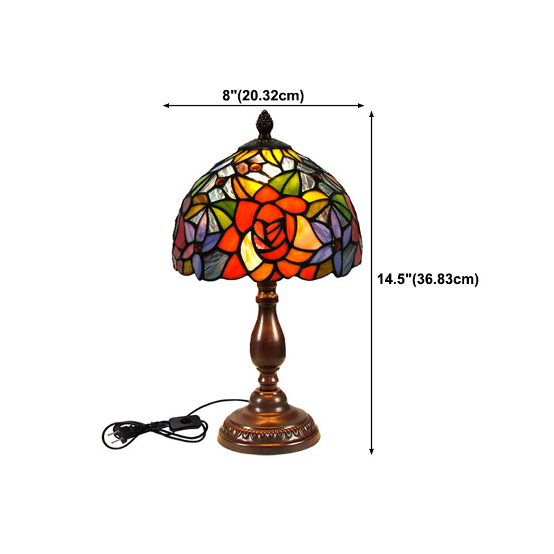 Glass Geometric Night Table Lamps Tiffany Style 1 Light Table Lamp