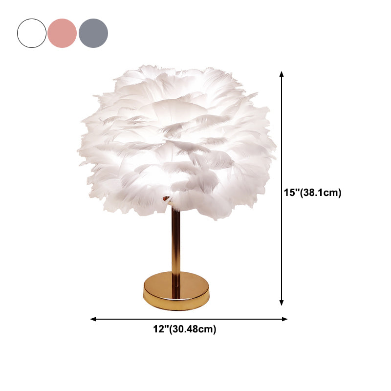 Modern Style Desk Light Colorful Feather Desk Lamp for Bedroom