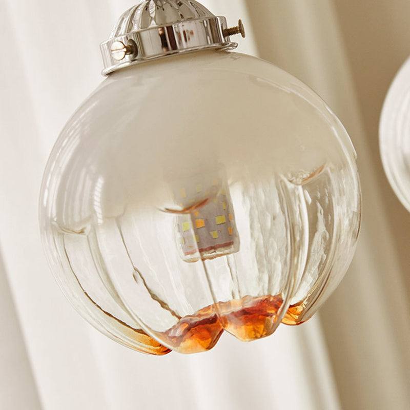 Simple Silver Chandelier Light Fixtures Glass Hanging Chandelier for Living Room