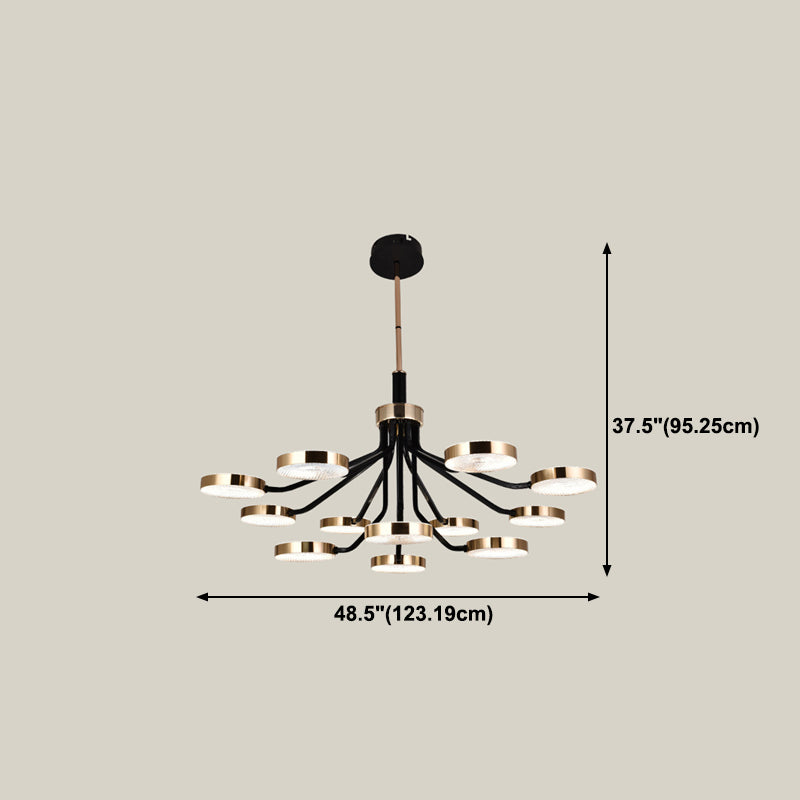 Nordic Gold Chandelier Metal Multi Light LED Chandelier Pendant for Living Room