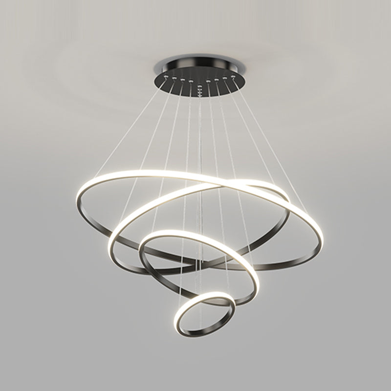 Modern Circle Chandelier Metal Layered LED Chandelier Pendant for Living Room