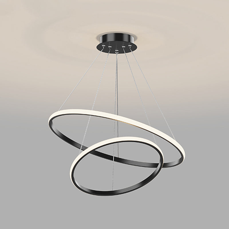 Modern Circle Chandelier Metal Layered LED Chandelier Pendant for Living Room