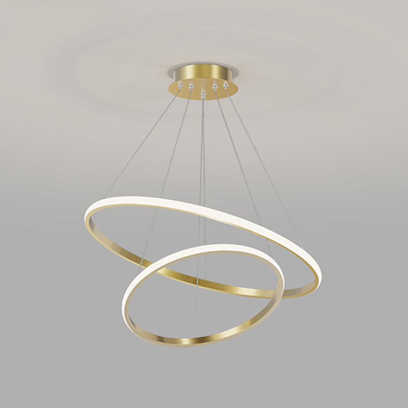 Modern Circle Chandelier Metal Layered LED Chandelier Pendant for Living Room