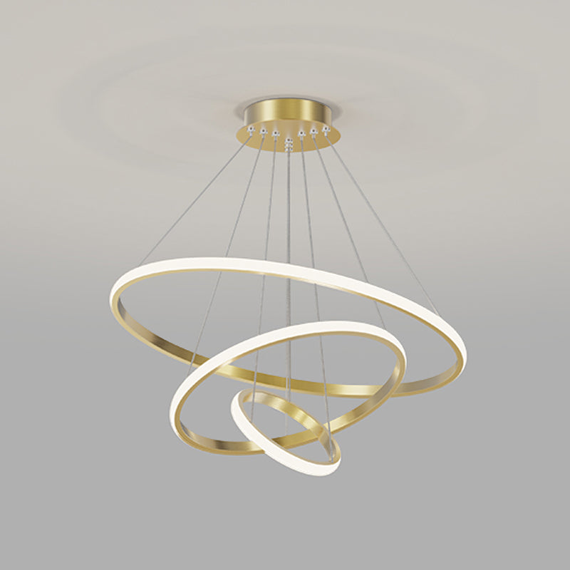 Modern Circle Chandelier Metal Layered LED Chandelier Pendant for Living Room