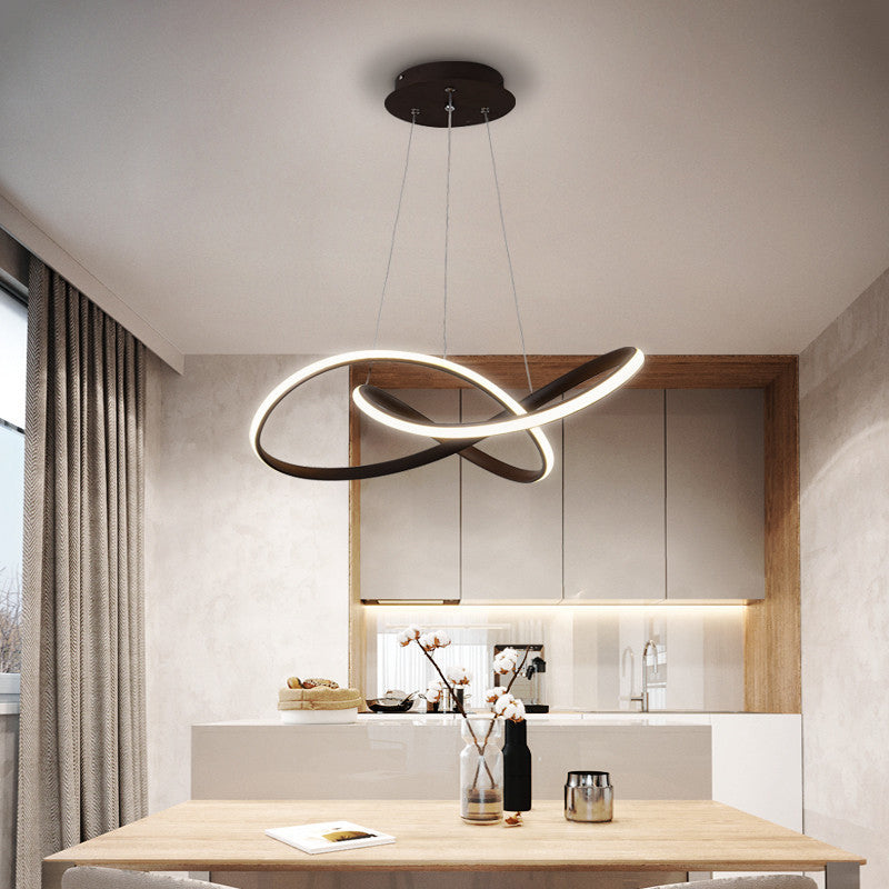 Linear Shape Metal Pendant Light Fixture Modern Style Single Light Hanging Light Fixture