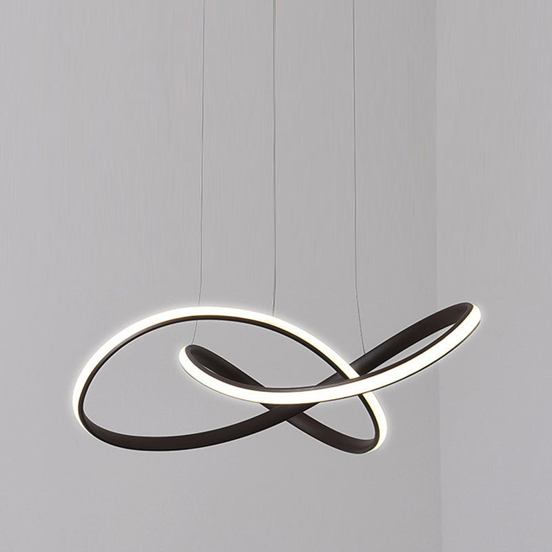 Linear Shape Metal Pendant Light Fixture Modern Style Single Light Hanging Light Fixture