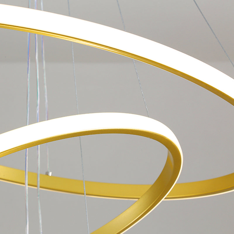 Metal Circular Pendant Lighting Fixture Modern Style LED Hanging Chandelier