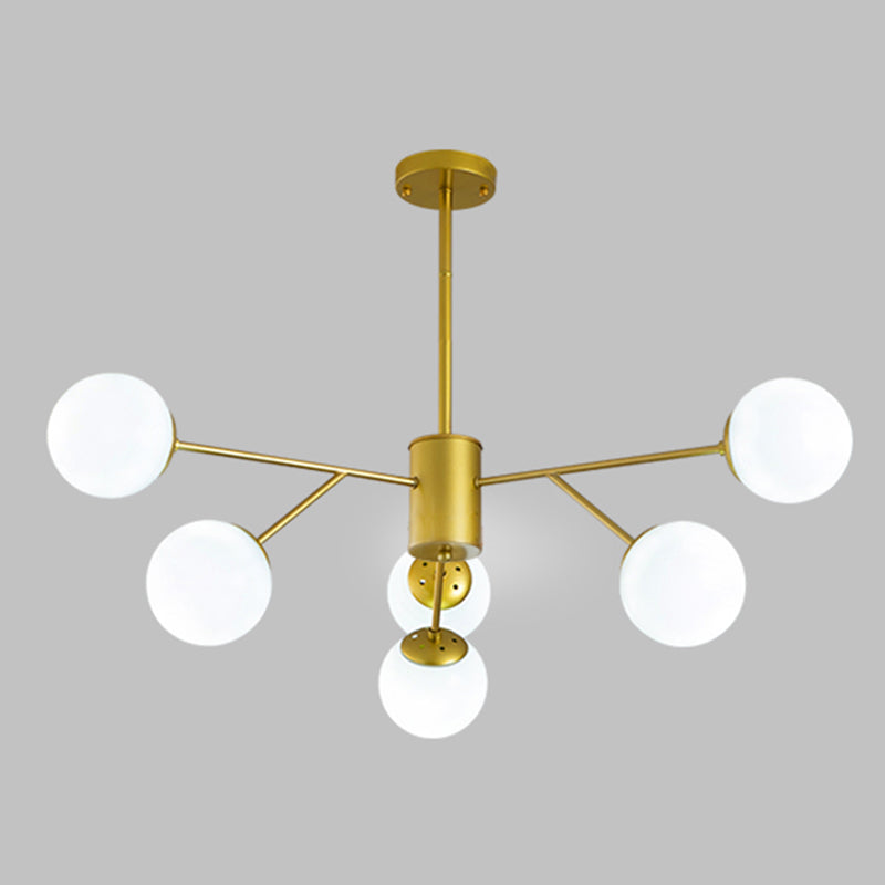 Metal Pendant Lighting Fixture Modern Style Glass Hanging Chandelier for Sitting Room