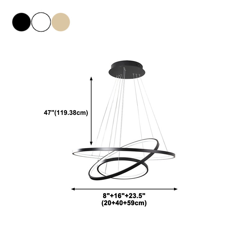 Orbicular Hanging Light Kit Modern Style Metal 3 Lights Hanging Ceiling Lights