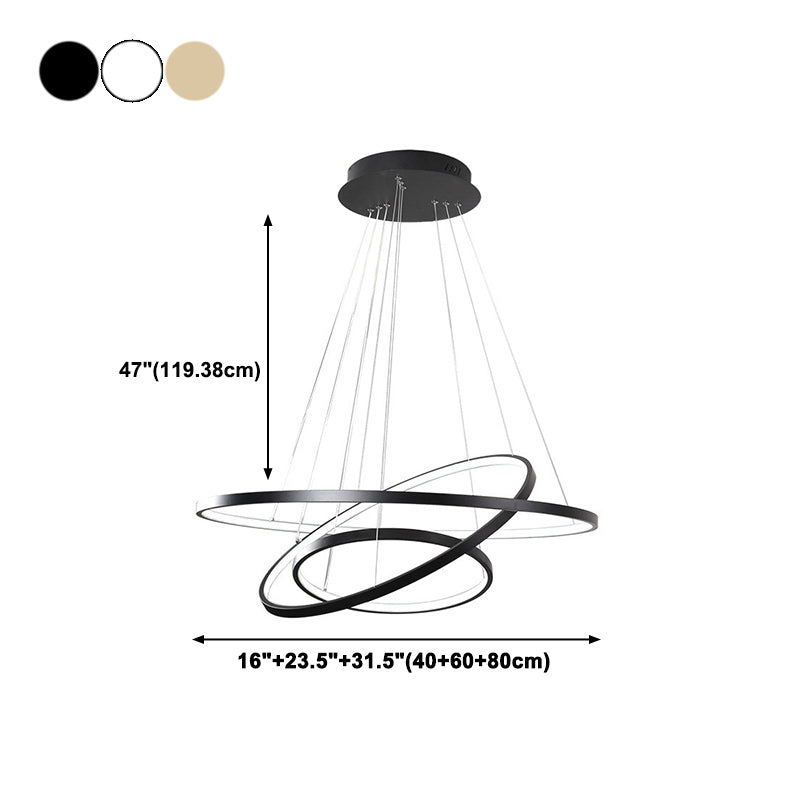 Orbicular Hanging Light Kit Modern Style Metal 3 Lights Hanging Ceiling Lights