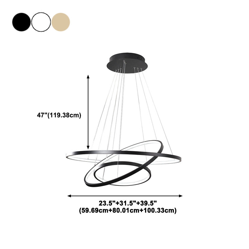 Orbicular Hanging Light Kit Modern Style Metal 3 Lights Hanging Ceiling Lights