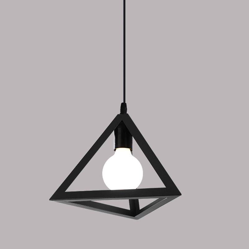 Simple Iron Ceiling Light Industrial Style Geometry Colorful Pendant Lamp for Houseroom