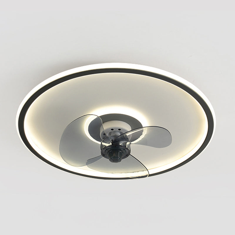 Round Shape Metal Ceiling Fans Modern Style Single Light  Ceiling Lamp