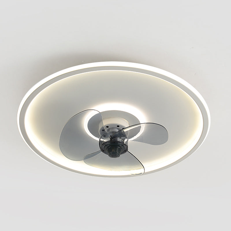 Round Shape Metal Ceiling Fans Modern Style Single Light  Ceiling Lamp