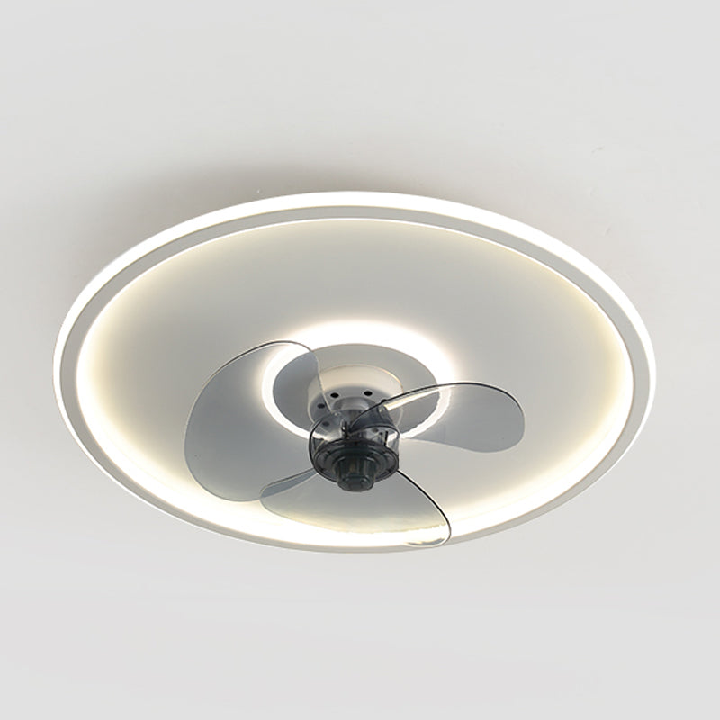 Round Shape Metal Ceiling Fans Modern Style Single Light  Ceiling Lamp