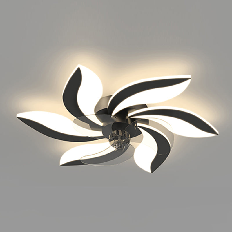 Flower Shape Metal Ceiling Fan Modern Style Multi Lights Ceiling Fan Lamp