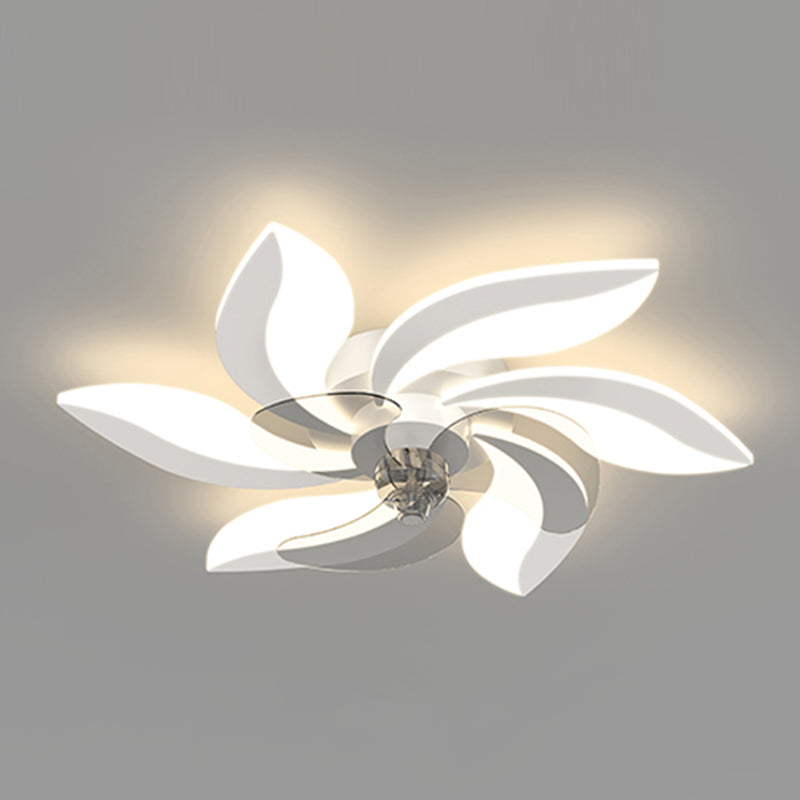 Flower Shape Metal Ceiling Fan Modern Style Multi Lights Ceiling Fan Lamp