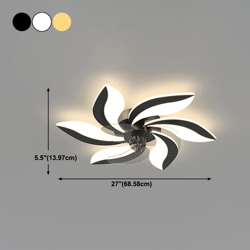 Flower Shape Metal Ceiling Fan Modern Style Multi Lights Ceiling Fan Lamp
