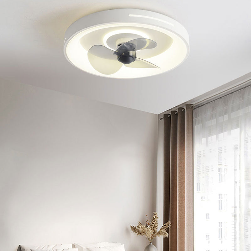 Geometric Shape Metal Ceiling Fan Modern Style 2 Lights Ceiling Fan Lamp