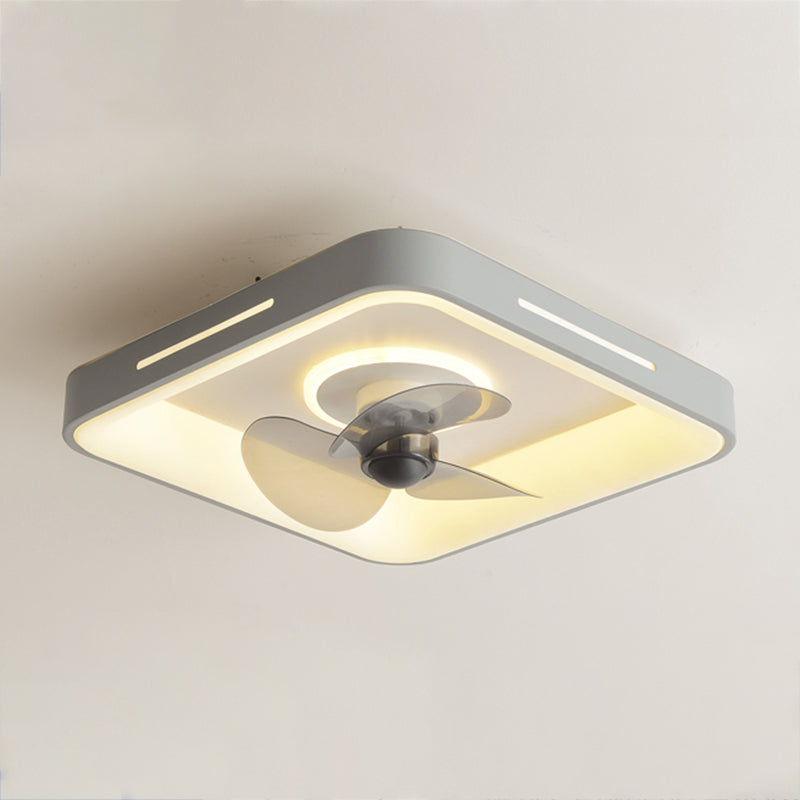 Geometric Shape Metal Ceiling Fan Modern Style 2 Lights Ceiling Fan Lamp