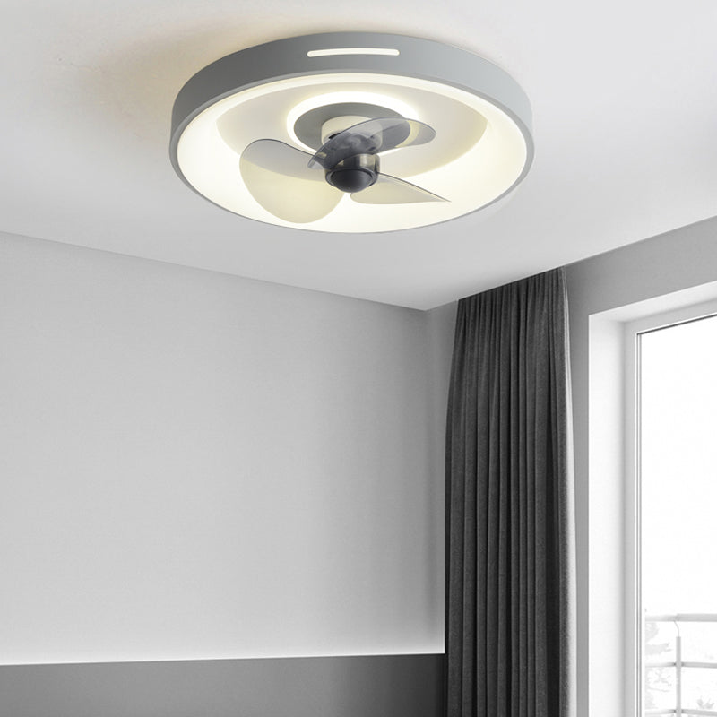 Geometric Shape Metal Ceiling Fan Modern Style 2 Lights Ceiling Fan Lamp