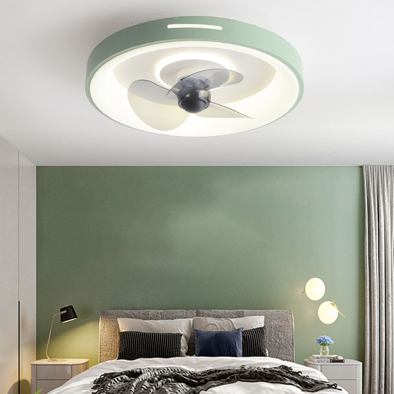 Geometric Shape Metal Ceiling Fan Modern Style 2 Lights Ceiling Fan Lamp