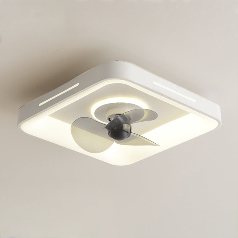 Geometric Shape Metal Ceiling Fan Modern Style 2 Lights Ceiling Fan Lamp