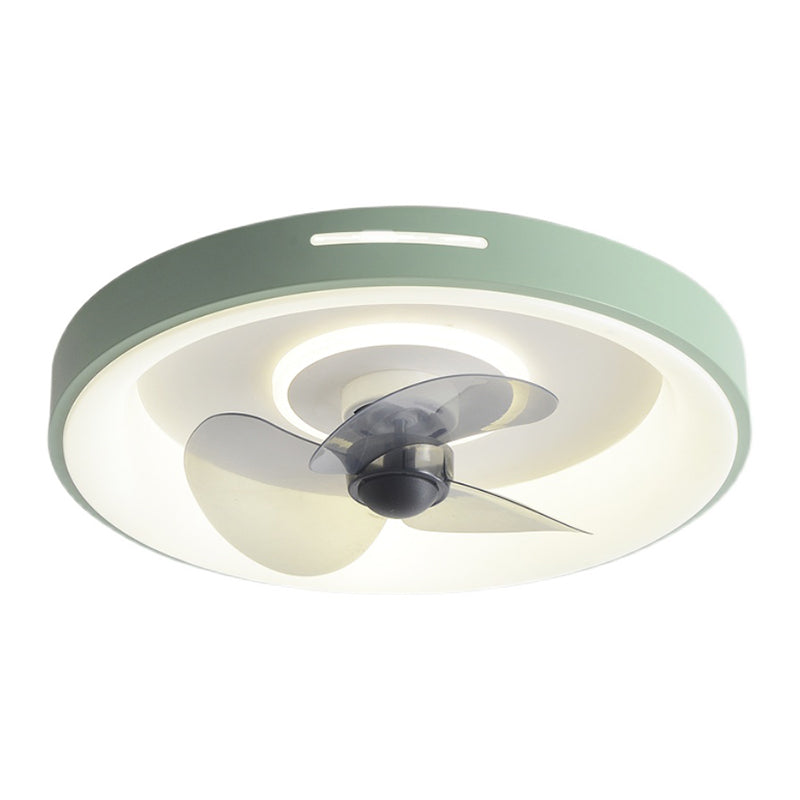 Geometric Shape Metal Ceiling Fan Modern Style 2 Lights Ceiling Fan Lamp