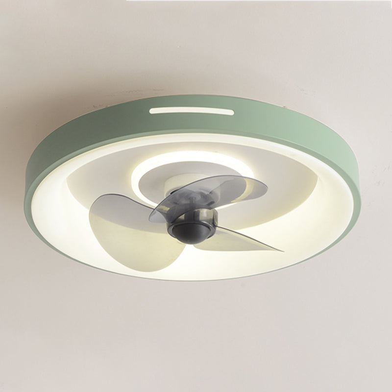 Geometric Shape Metal Ceiling Fan Modern Style 2 Lights Ceiling Fan Lamp