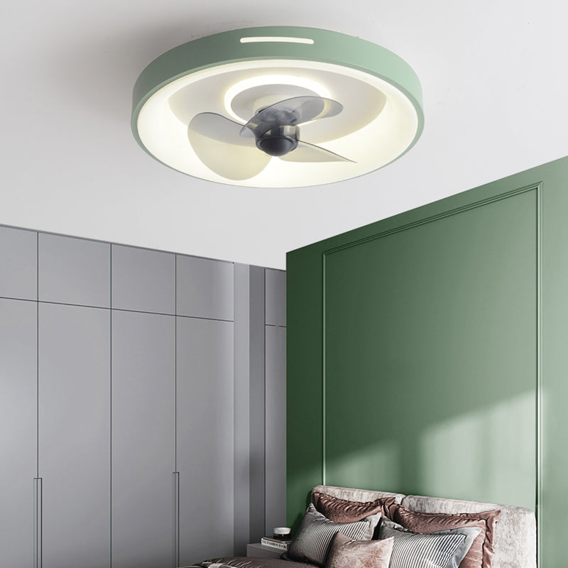 Geometric Shape Metal Ceiling Fan Modern Style 2 Lights Ceiling Fan Lamp