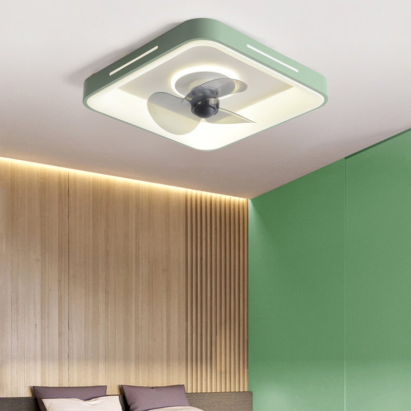 Geometric Shape Metal Ceiling Fan Modern Style 2 Lights Ceiling Fan Lamp
