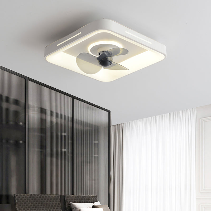 Geometric Shape Metal Ceiling Fan Modern Style 2 Lights Ceiling Fan Lamp